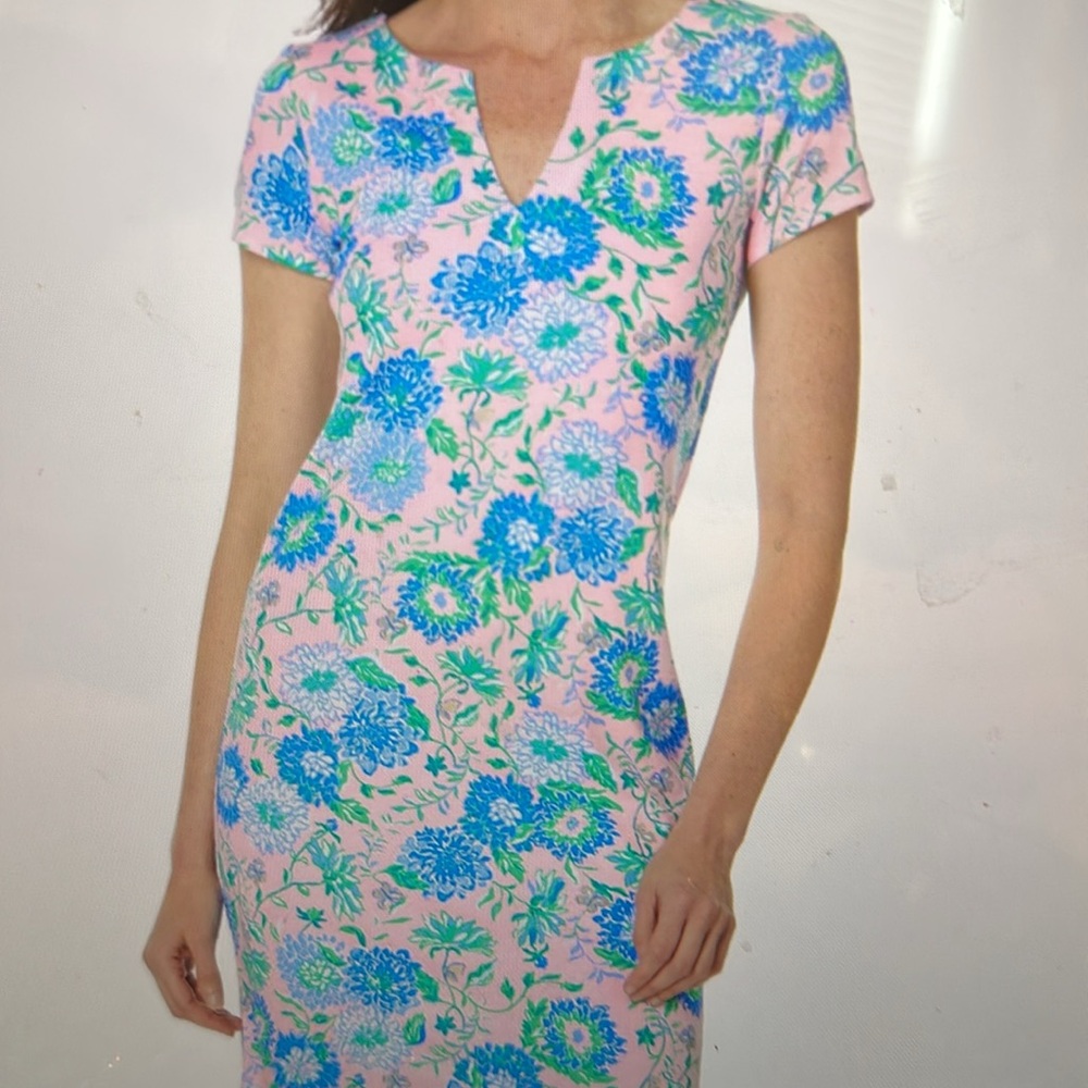 Lilly Pulitzer UPF50+ SOPHILETTA SHORT SLEEVE DRESS, CONCH SHELL PINK